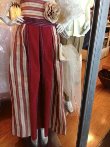 Mannequin with handwoven skirt at Manila Airport shop.