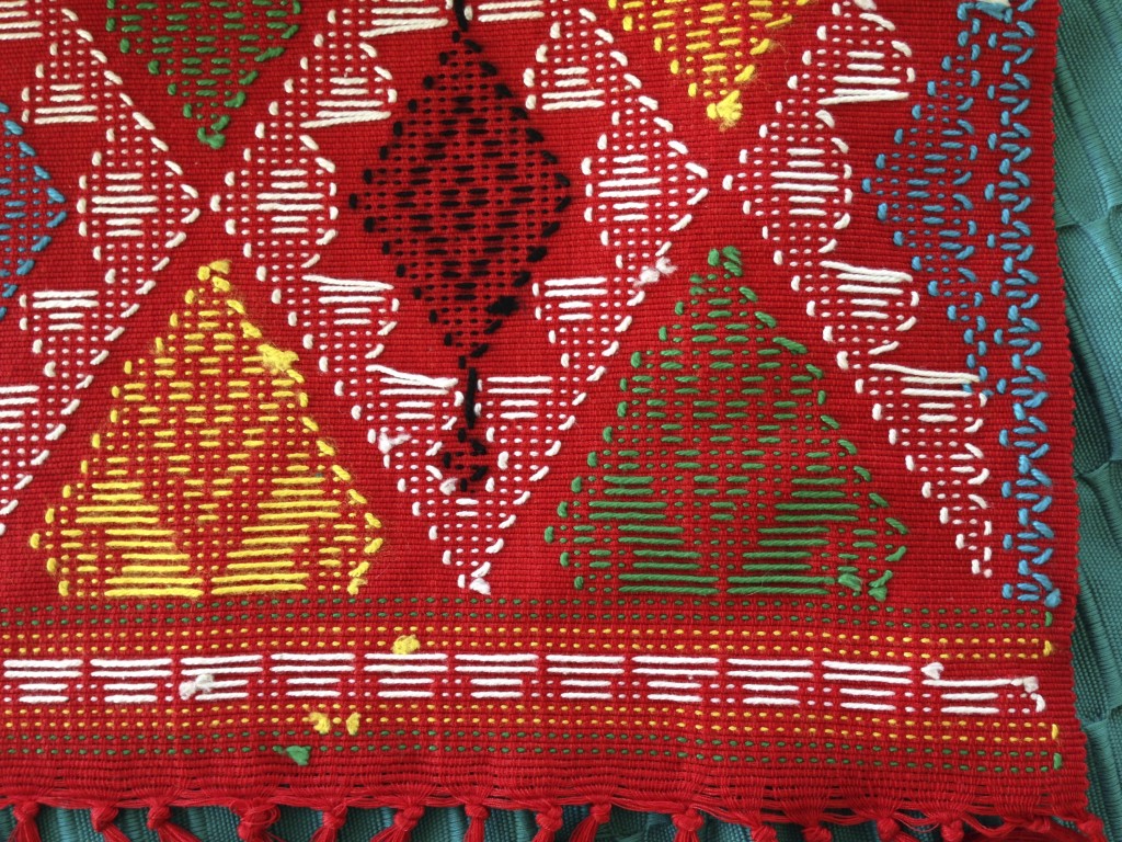 Reverse side of colorful cloth from Manila.