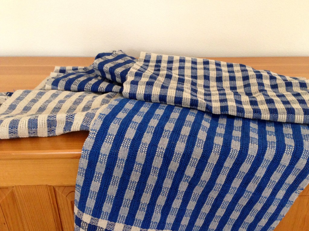 Handwoven hand towels, ready to be washed and hemmed.