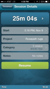 OfficeTime - iPhone app useful for weavers wanting to track time and expenses