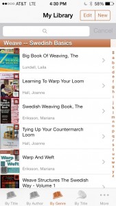 My Library - app that keeps a list of my weaving books