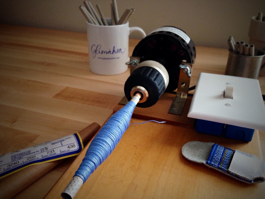 Home built electric bobbin winder. Works like a charm.