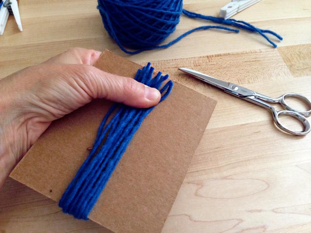 Cut yarn for rya at both ends of template. More how-to pics.