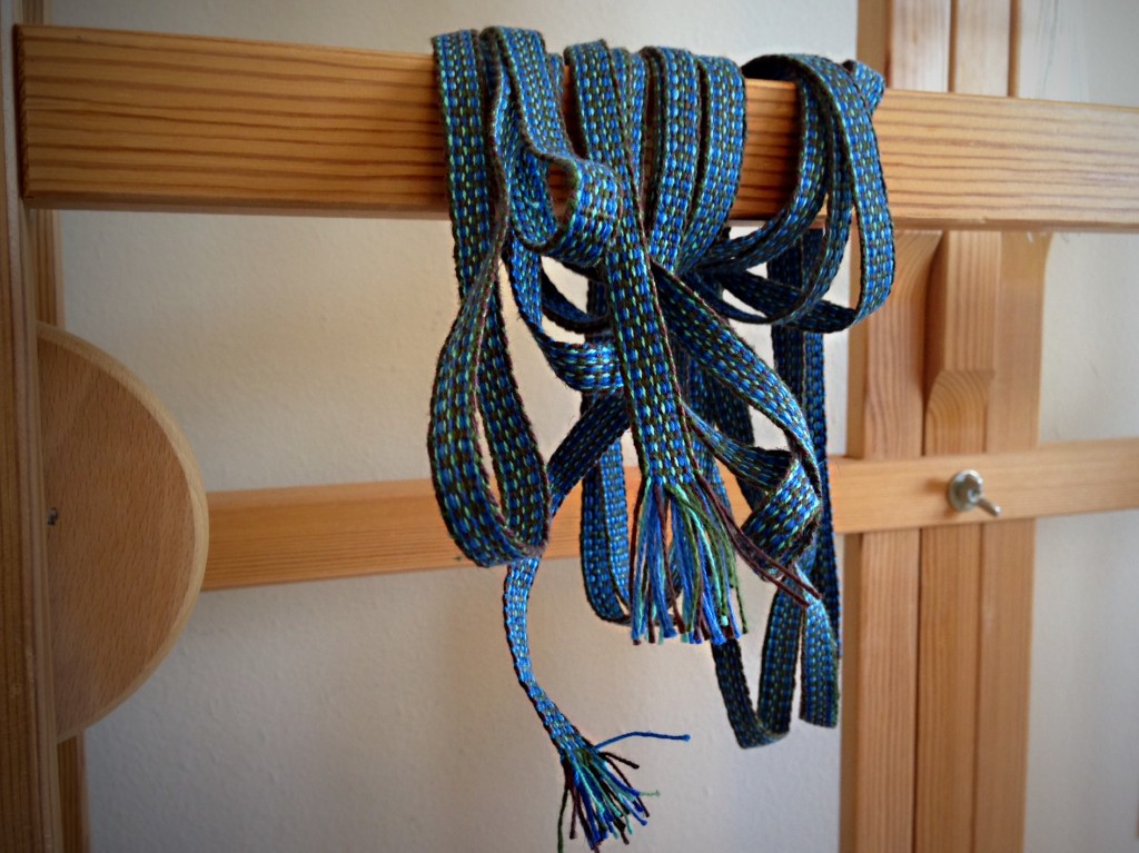 Cottolin ribbon woven on Glimakra band loom. Karen Isenhower