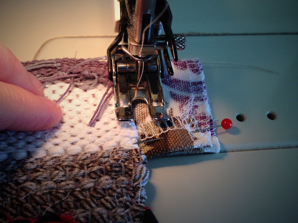 Stitching bound hem on rug. Tutorial.