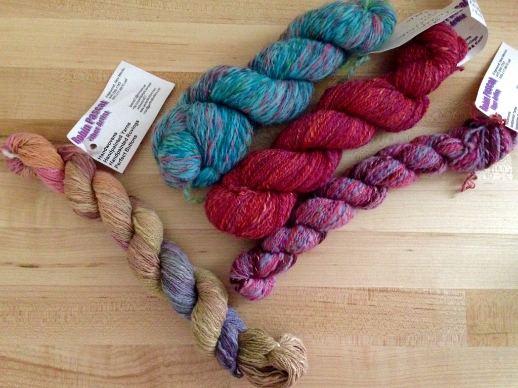 Handspun and hand painted yarn by Robin Pascal.