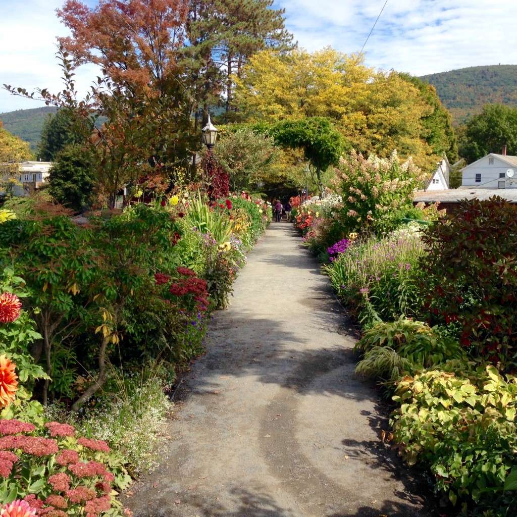 Shelburne Falls Bridge of Flowers, next to Vavstuga Weaving School