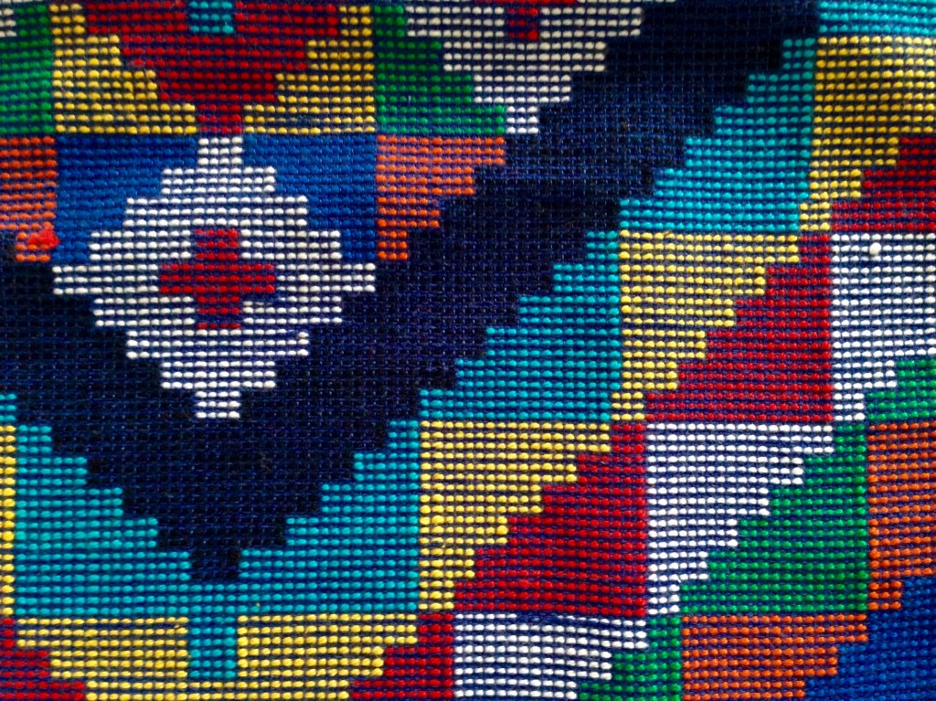 Detail of handwoven pillow cover from The Philippines.