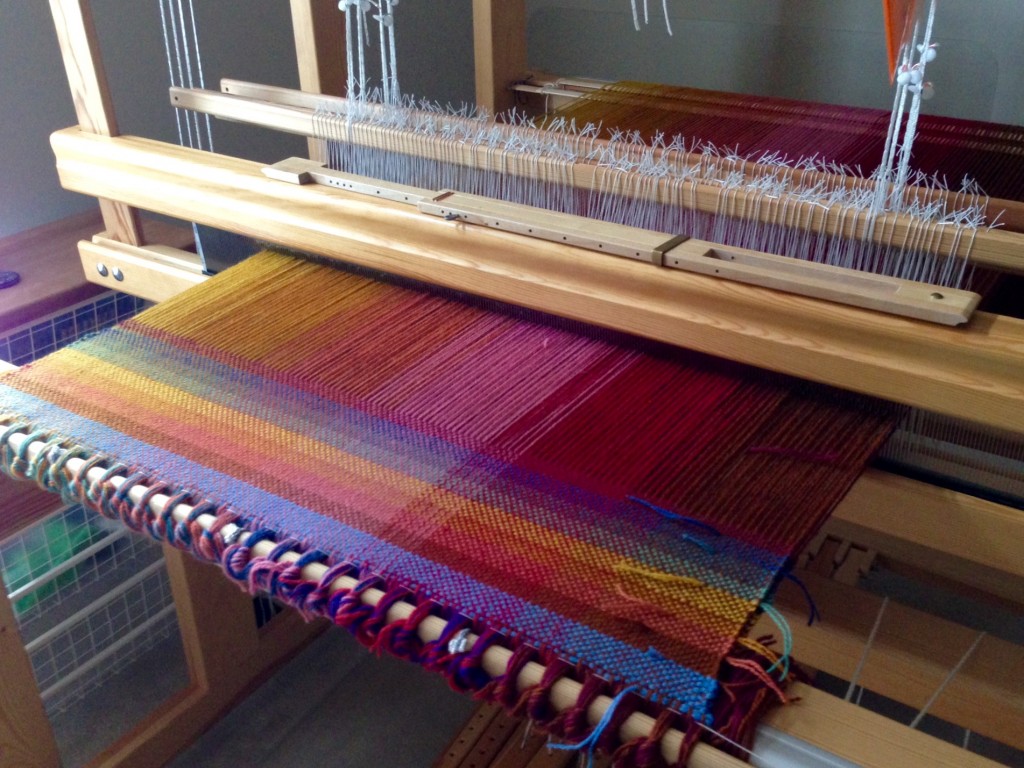 Sampling helps determine optimum weft colors.