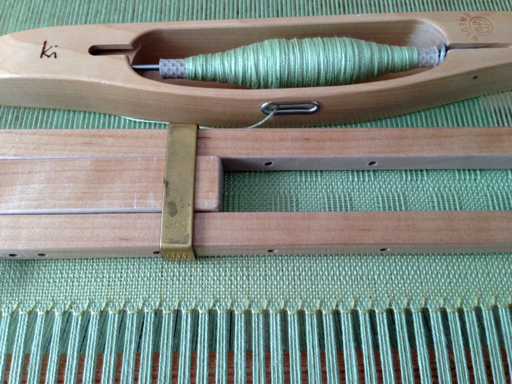 Hemstitching at the beginning of another cotton scarf.