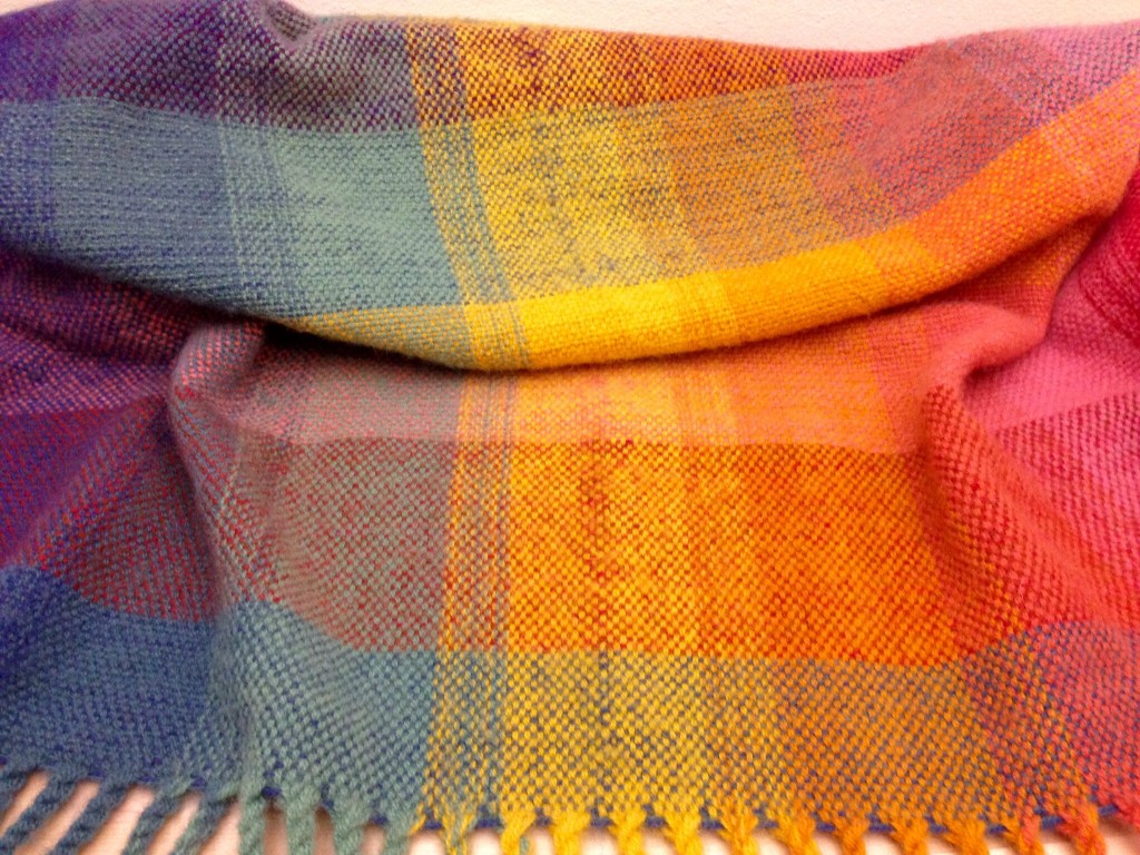 Detail of fold of double-width blanket.