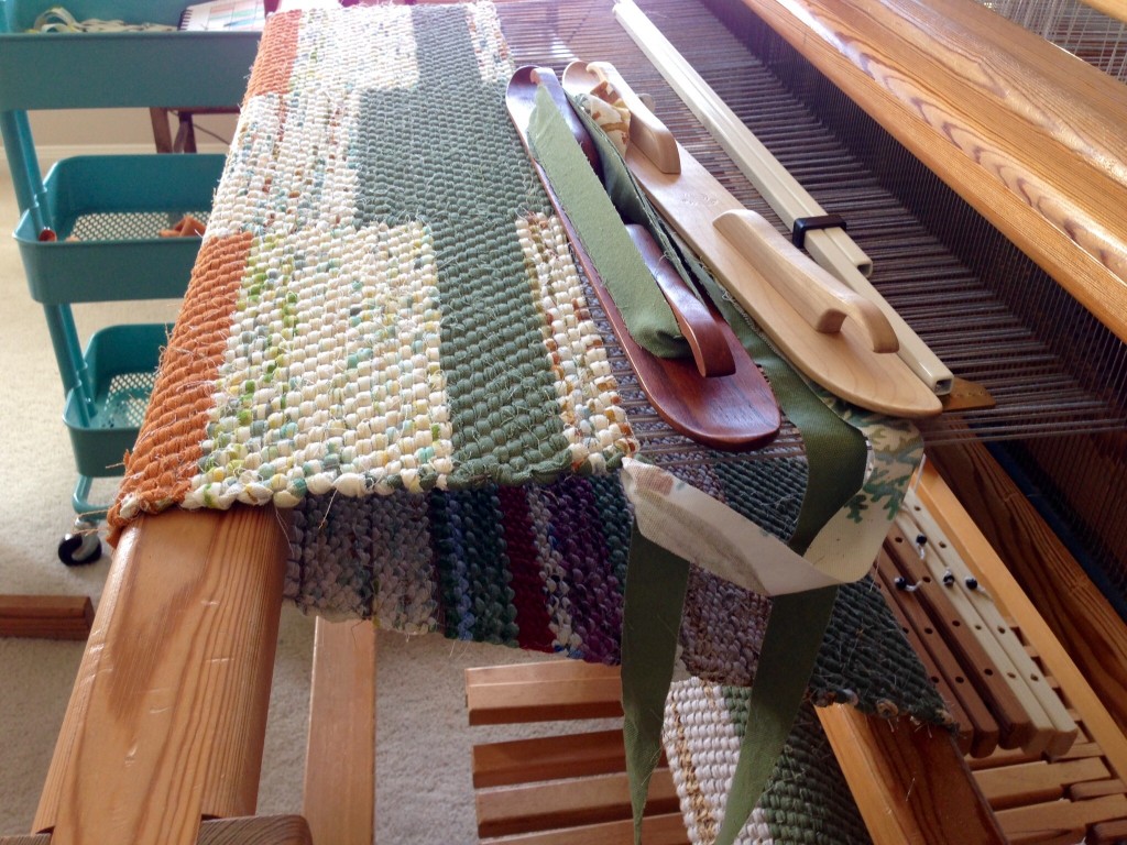 Double binding twill rag rug on the loom. Karen Isenhower