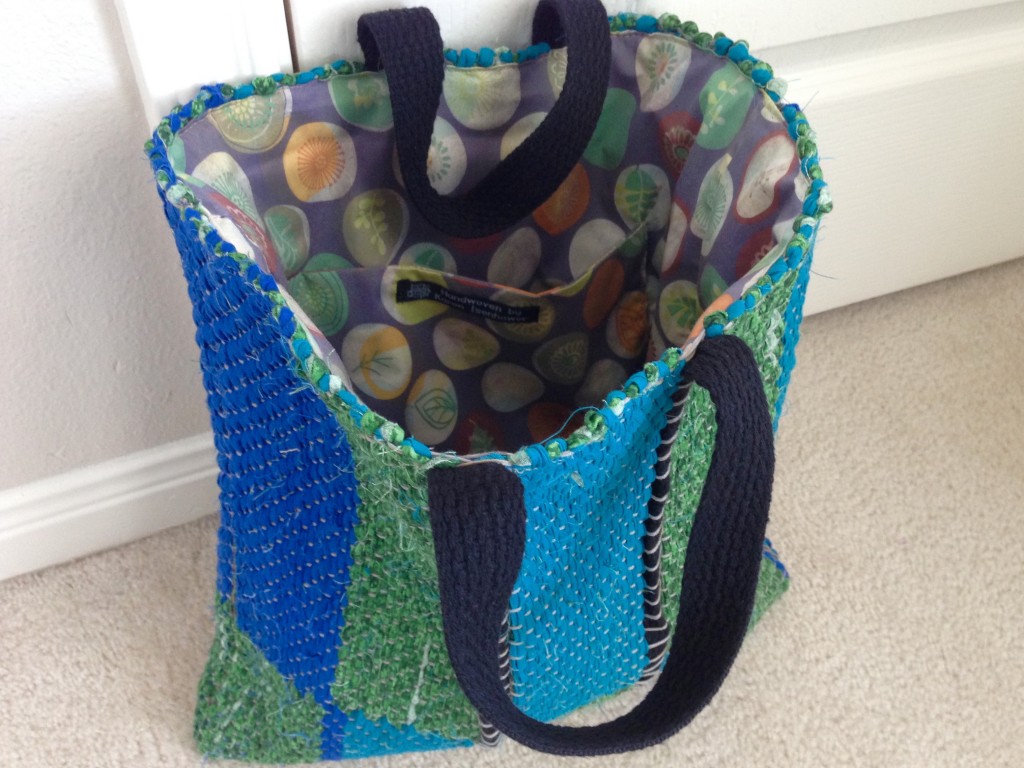 Finished rag rug tote bag! Karen Isenhower