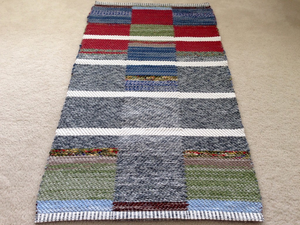 Double binding twill rag rug.