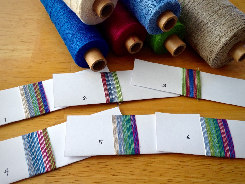 Color wrapping with linen to plan warp.