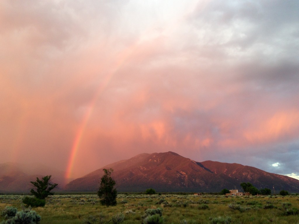 Spectacular rainbow near Arroyo Seco, New Mexico.