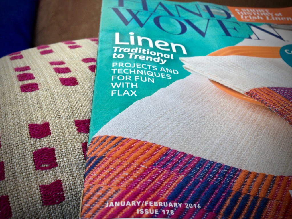 Linen dice weave pillow project.