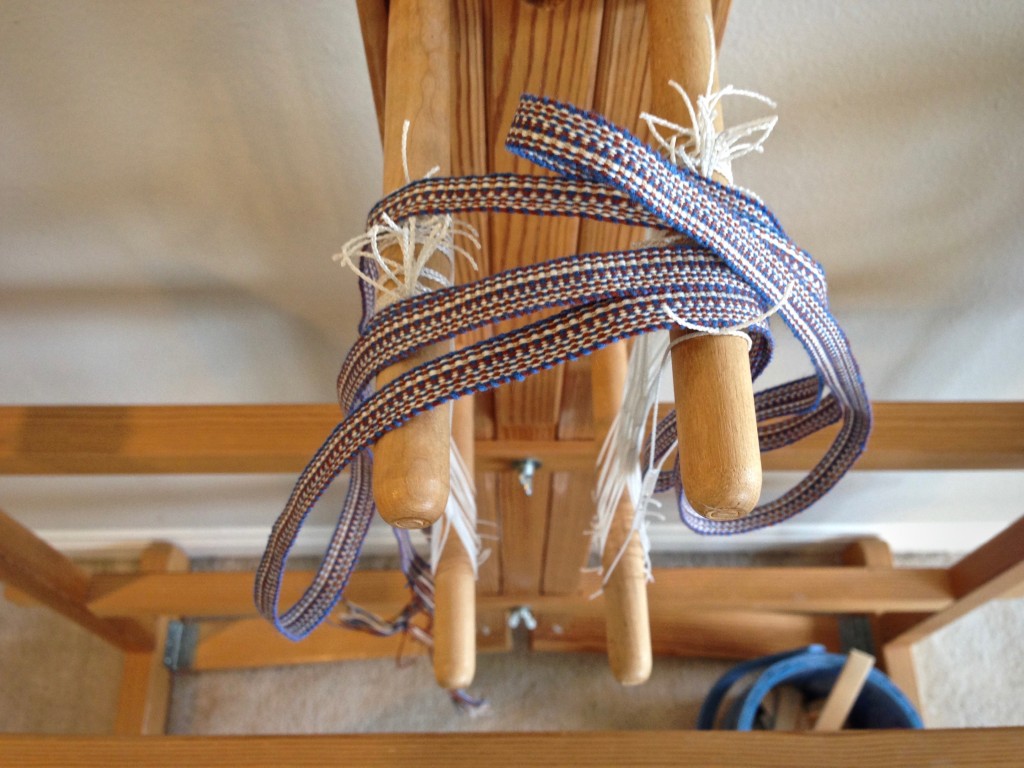 Glimakra band loom with completed band.