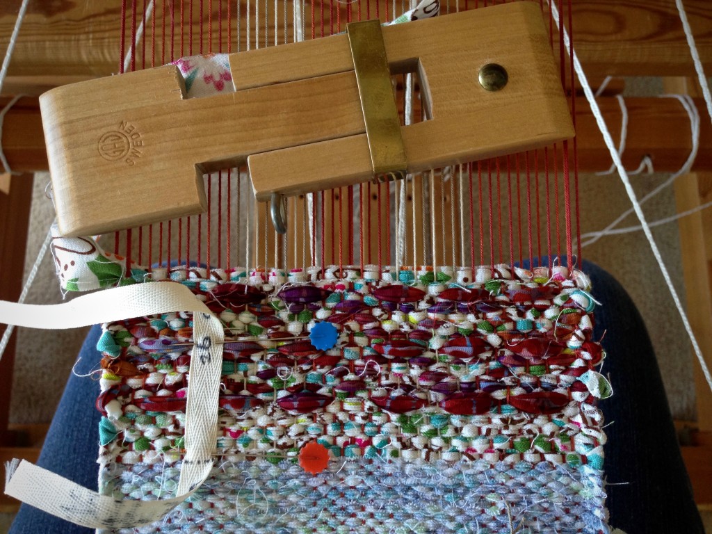 Start of a mini rosepath rag rug. Karen Isenhower