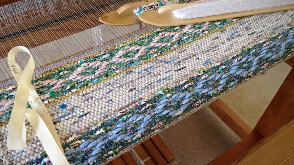 Rosepath rag rug on the Glimakra Ideal loom. Karen Isenhower