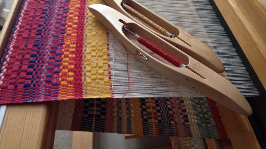 Monksbelt on the loom. Progress!