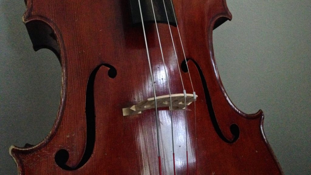 New strings on the old German cello.