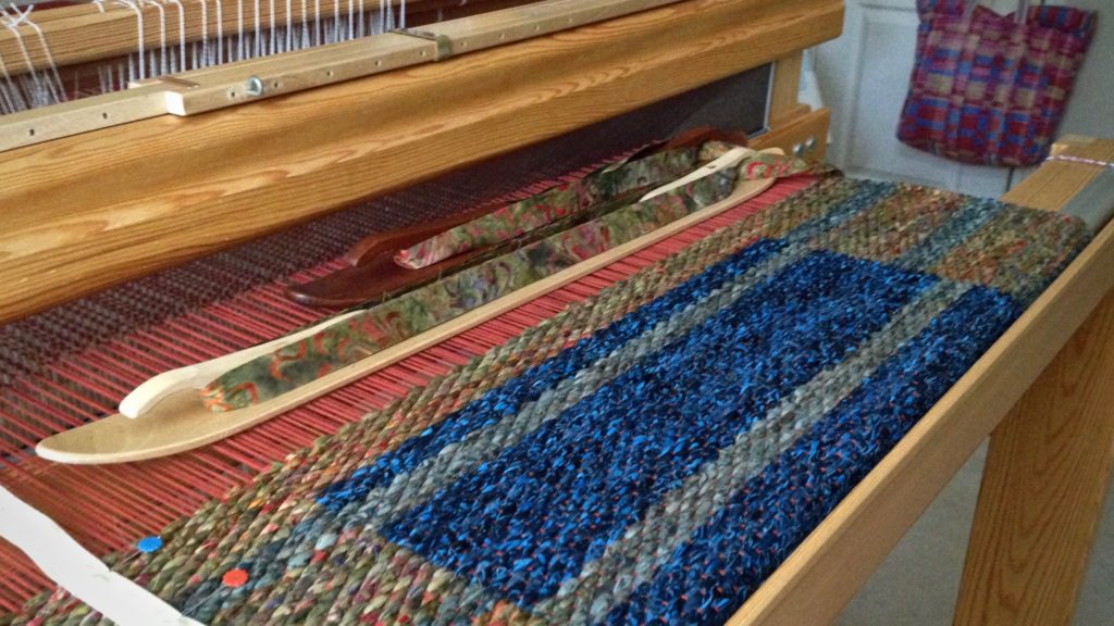 Double binding rag rug. Karen Isenhower