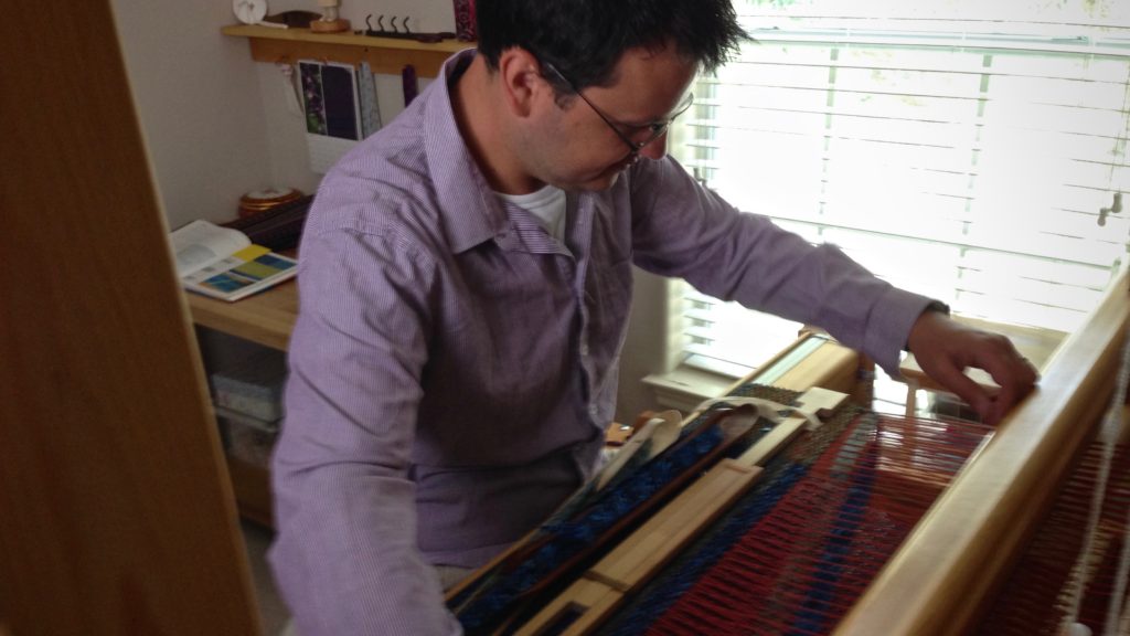 Learning to weave a rag rug. Glimakra Standard