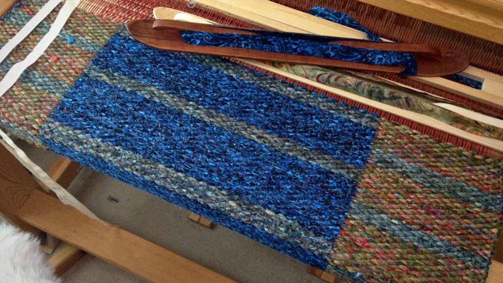 Double binding rag rug on the Glimakra Standard. Karen Isenhower