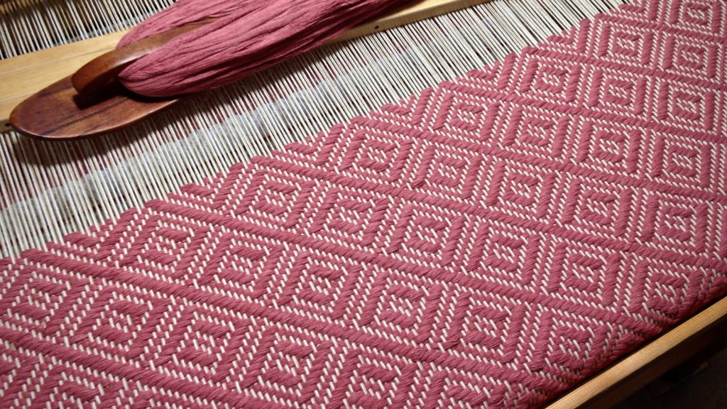 Eight-shaft twill woven bath mat. Karen Isenhower