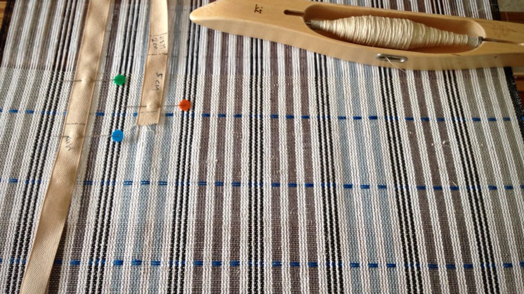 Blue linen pattern weft.