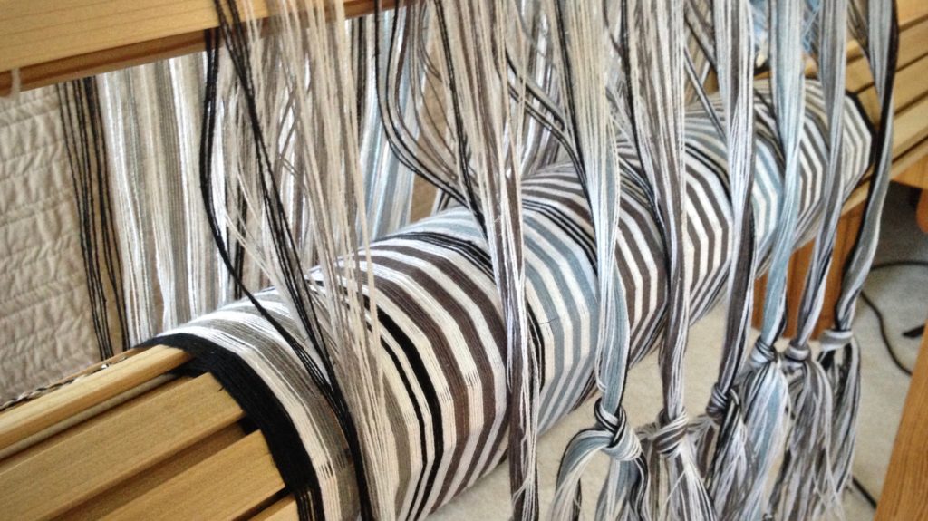 Striped warp for plattväv towels.