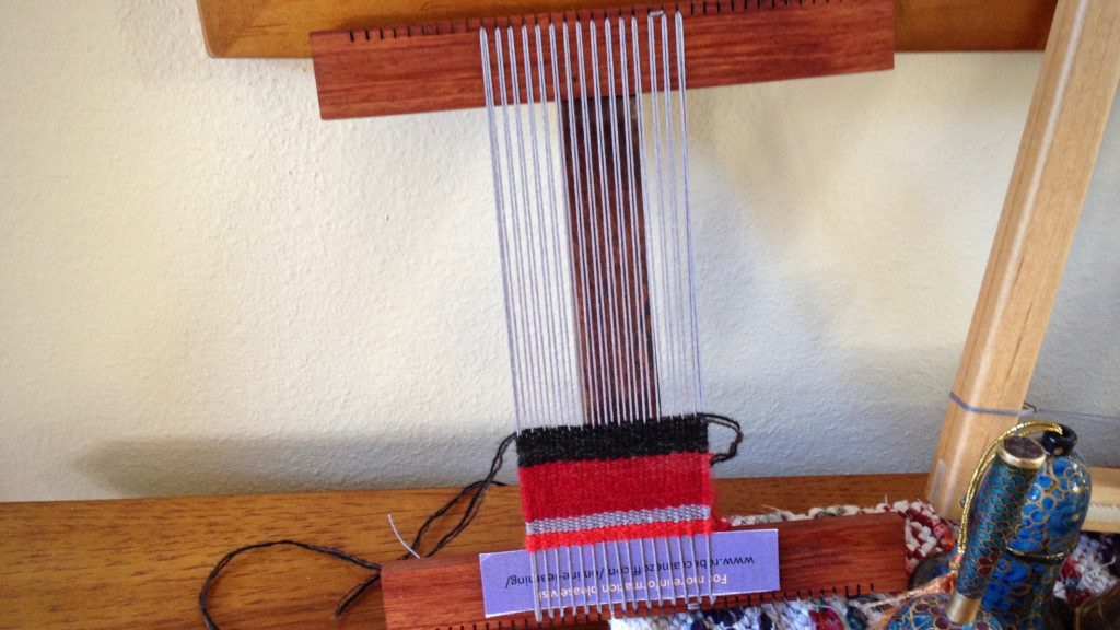 Practice piece on little Hokett loom.