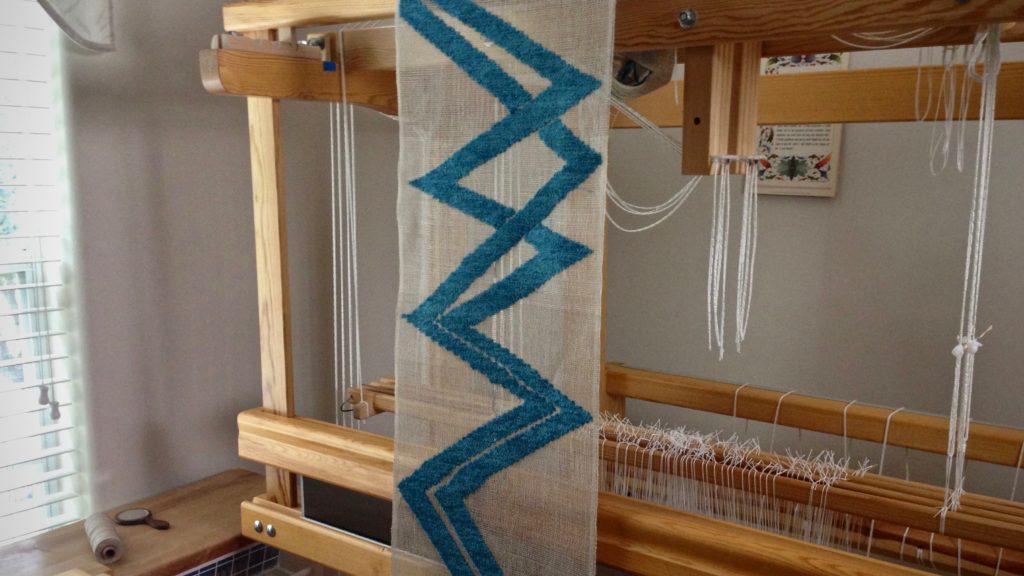 Just off the loom! Handwoven transparency.