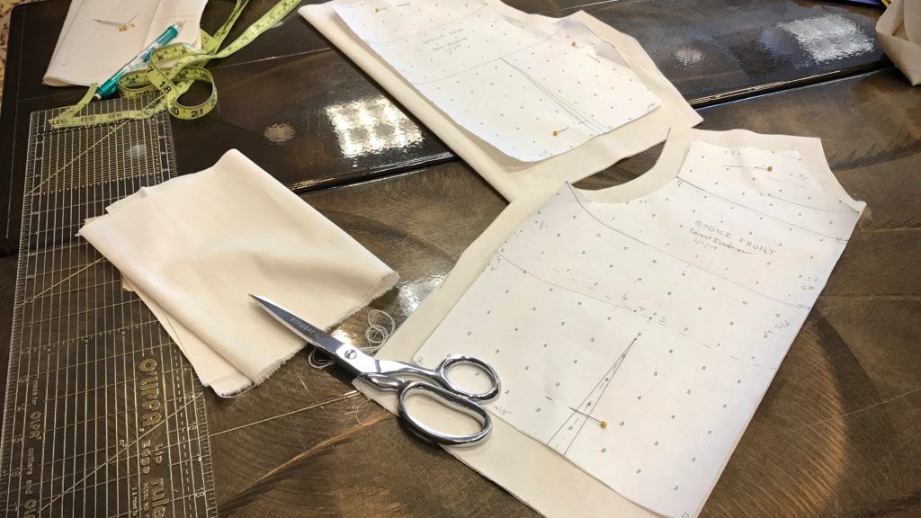 Making a muslin in Michele Belson's workshop.