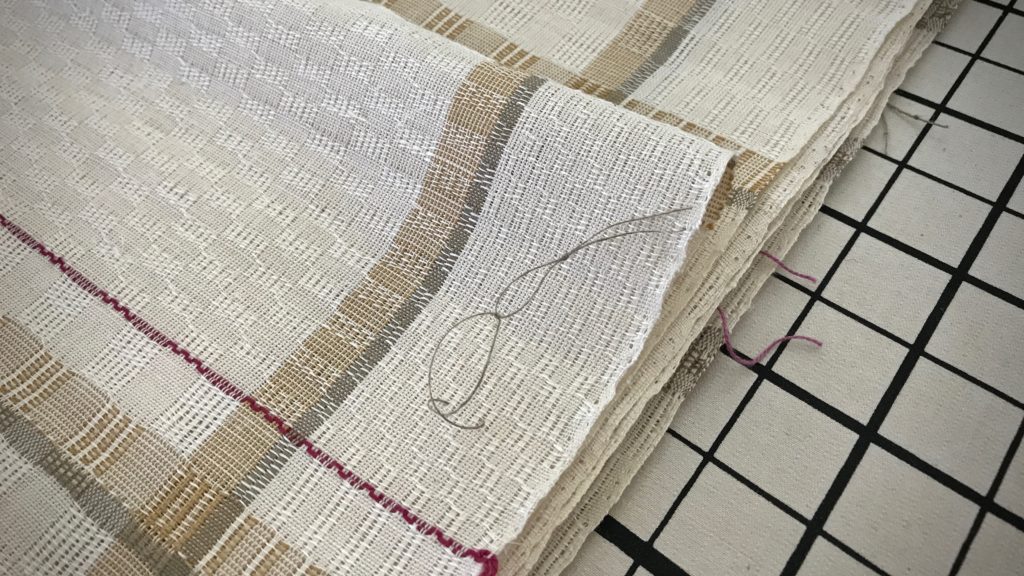 Weaving tip: Thread-mark the fabric.