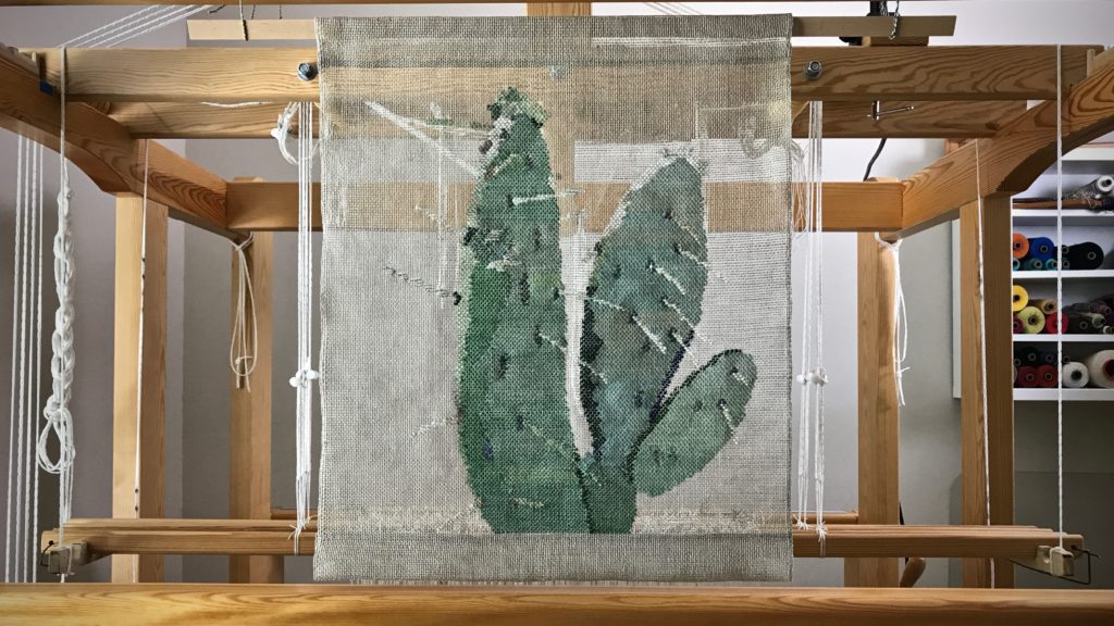 Woven transparency. Prickly Pear Cactus. Karen Isenhower