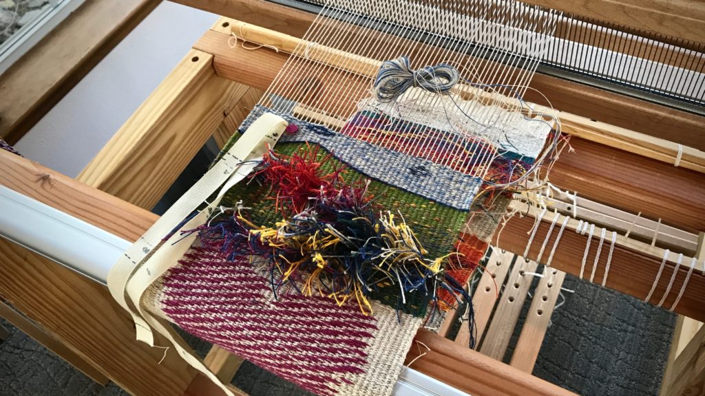 Tapestry / inlay sampler. All linen.