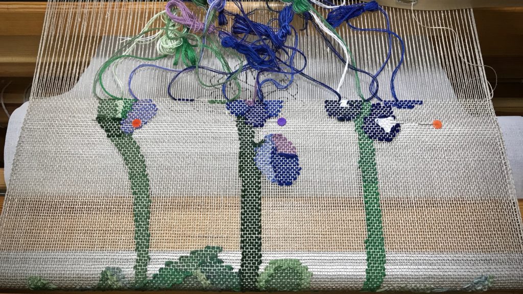 Woven transparency. Bluebonnets