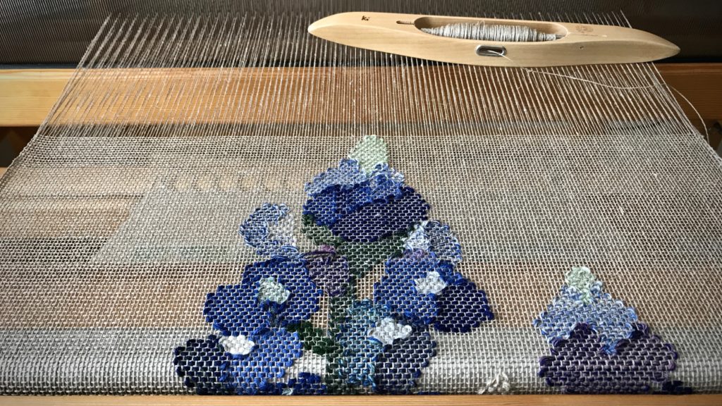 Woven transparency. Bluebonnets