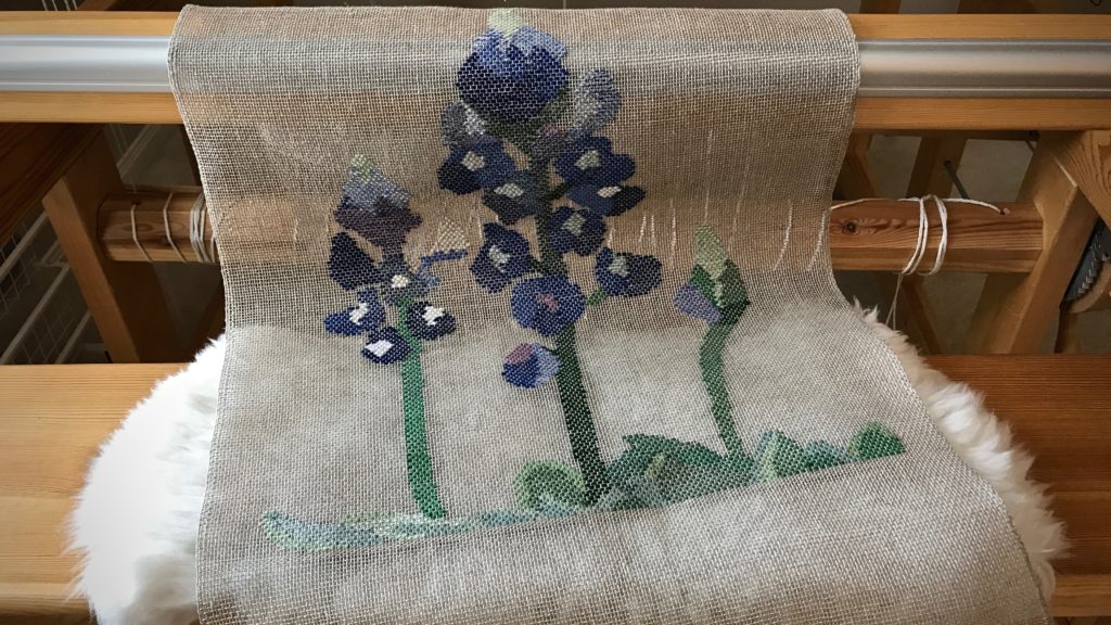 Bluebonnets woven transparency just off the loom!