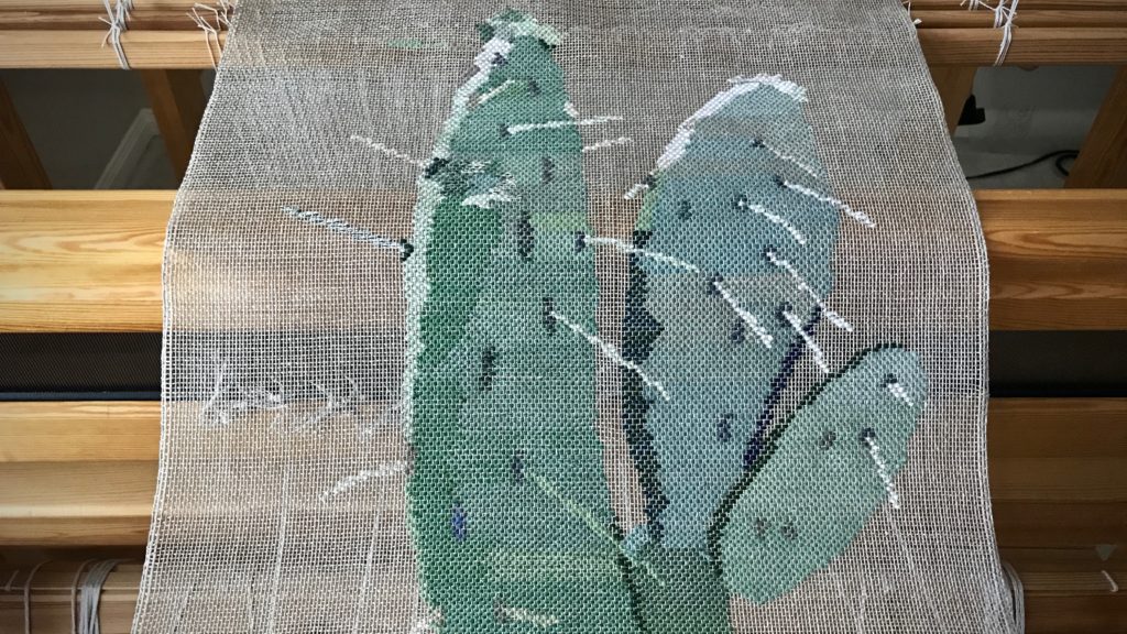 Cactus woven transparency just off the loom!