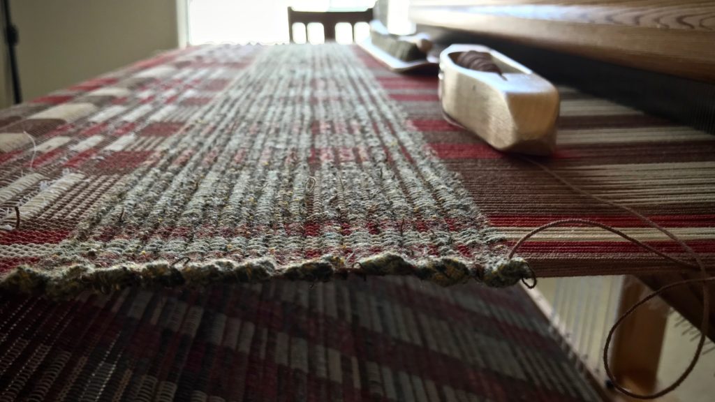 Wool weft rag rugs.