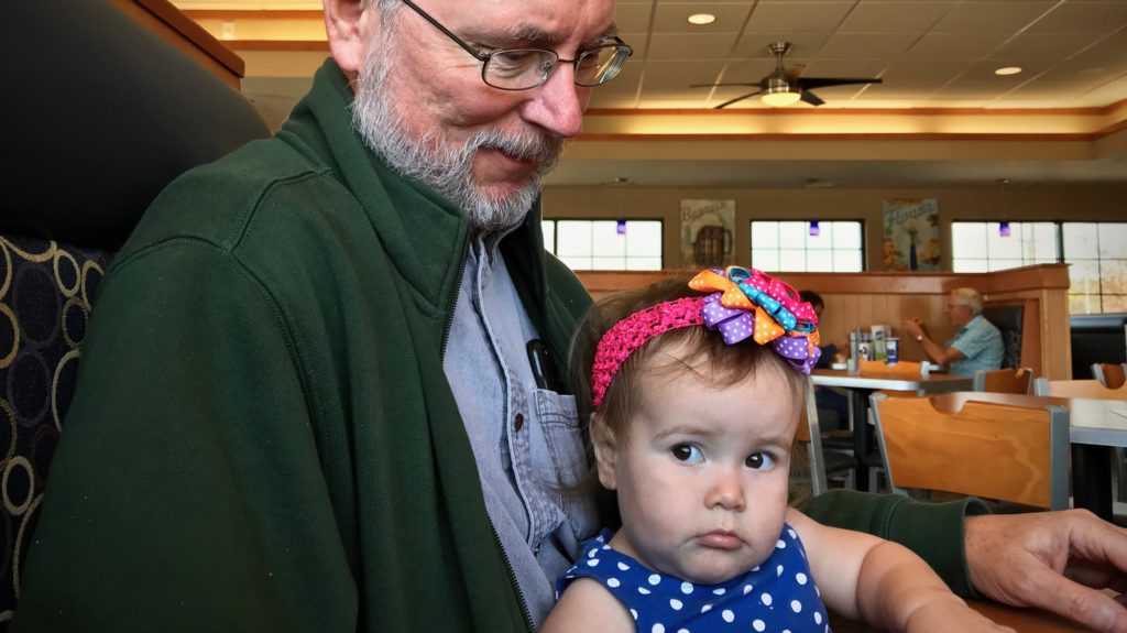 Grandad and granddaughter.