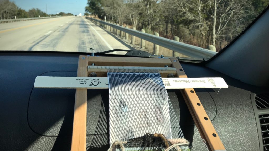 On the road with a little tapestry weaving.