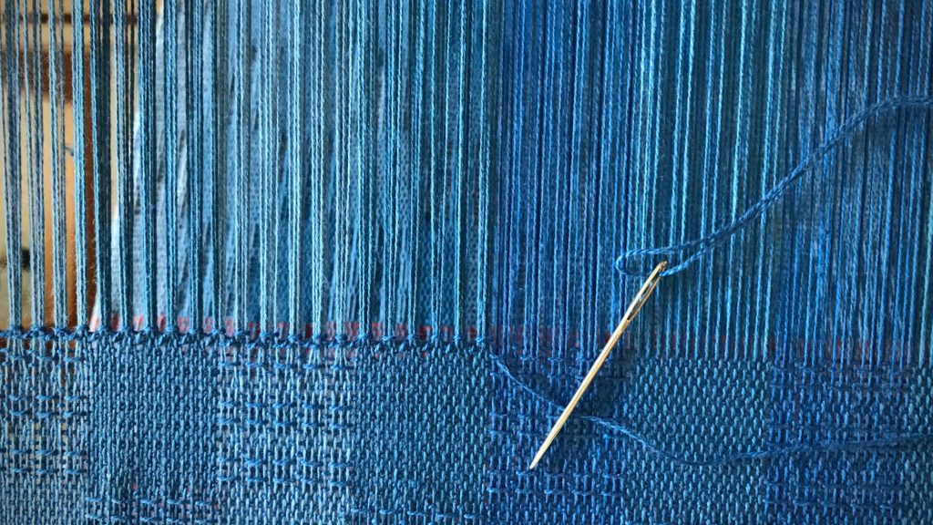 Hemstitching at the loom.