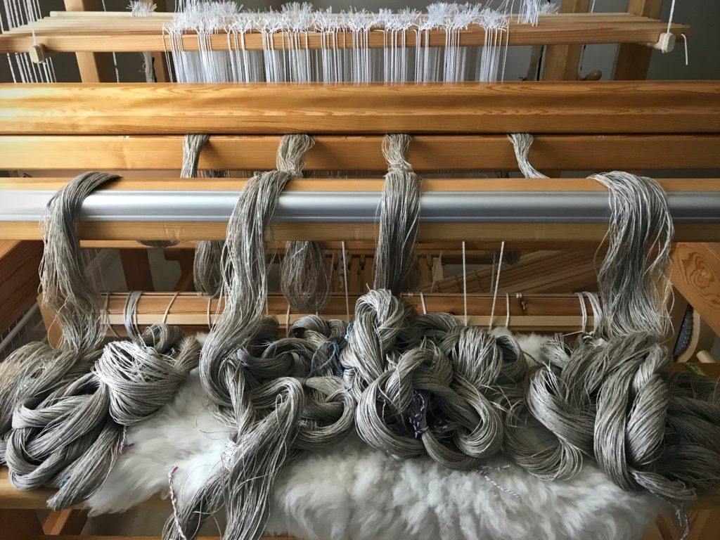 Linen warp chains.