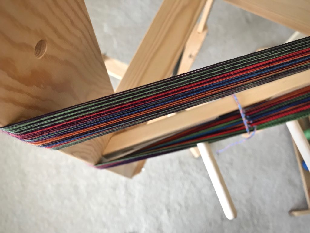 Winding a cotton warp.