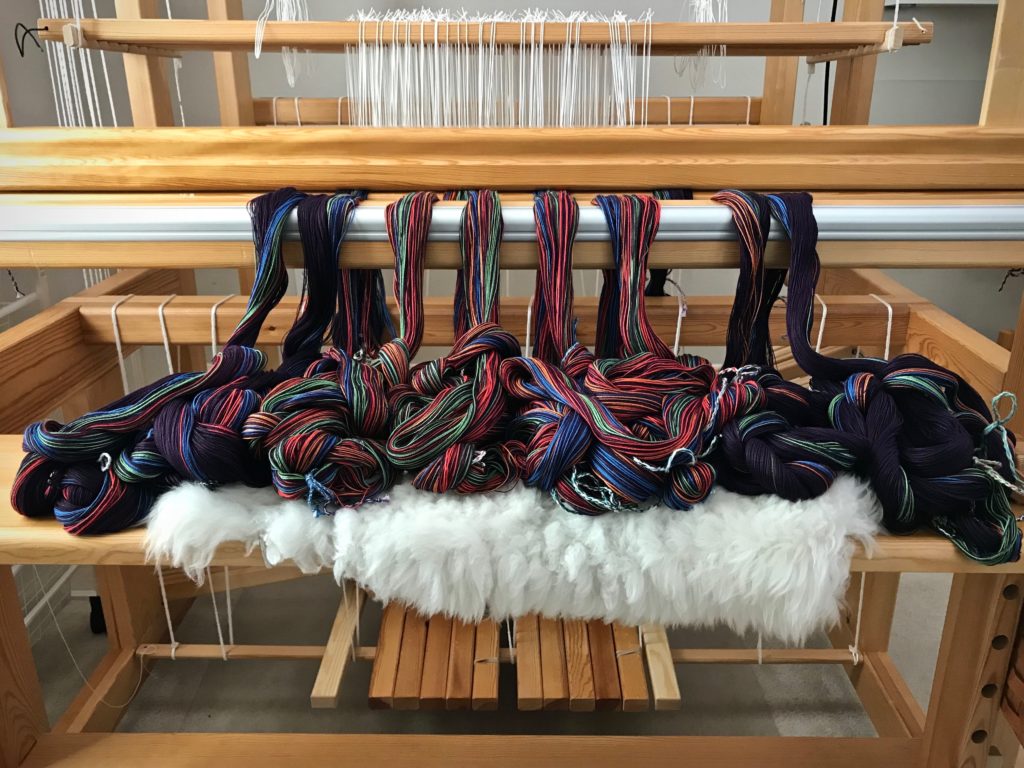 Double weave warp with 2,064 threads!