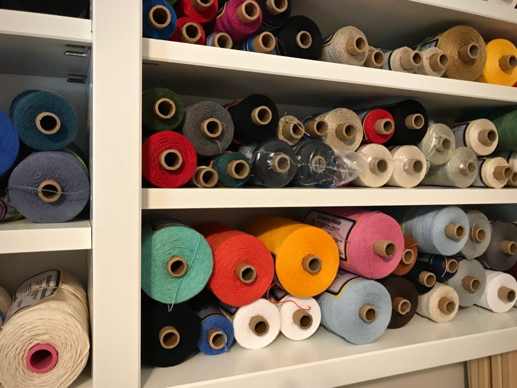 Shelves of weaving thread!